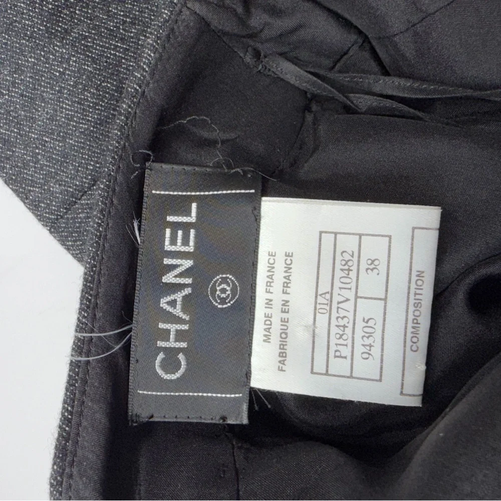 CHANEL Charcoal Wool Skirt